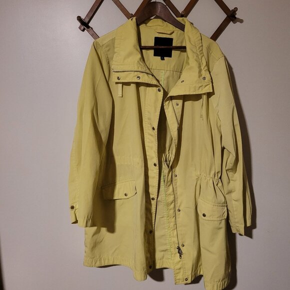 Talbots Fluorescent Yellow Green Raincoat SZ 3X - Picture 1 of 3